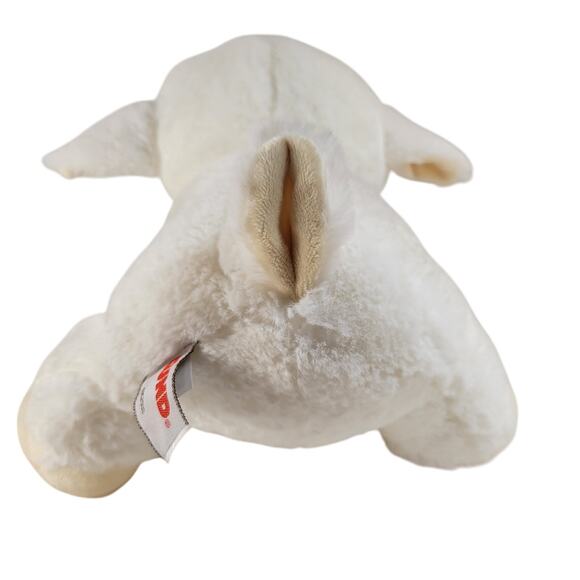 White Lamb Plush Stuffed Animal Soft Fleece 10" Laying Cuddly Toy Gund - Picture 8 of 16